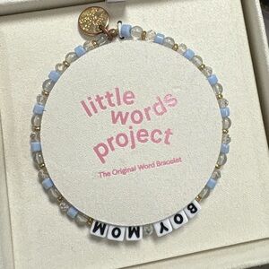 Little Words Project Bracelet with Blue Beads Boy Mom